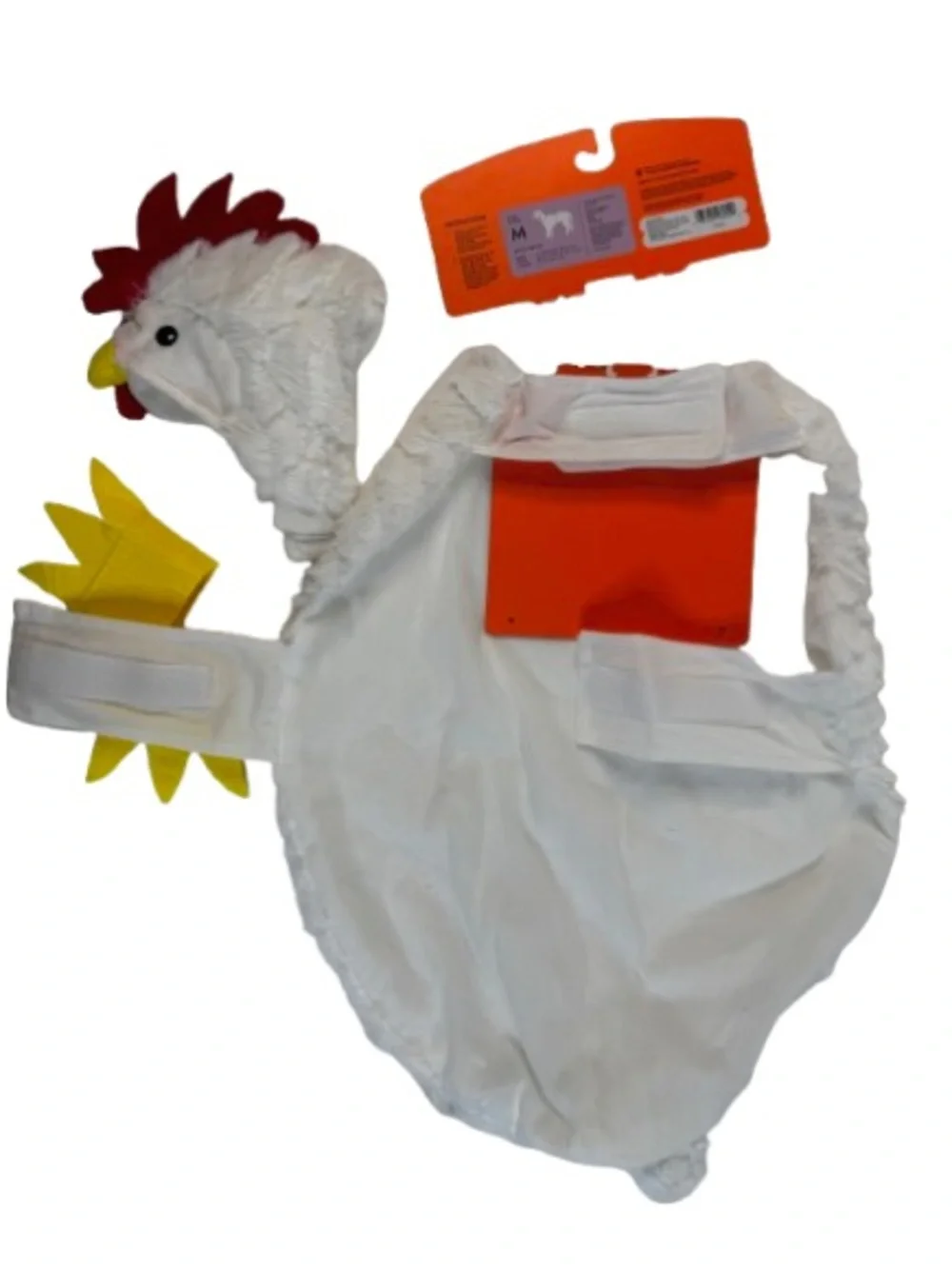 Chicken Costume with White Plush Body and Yellow Feet